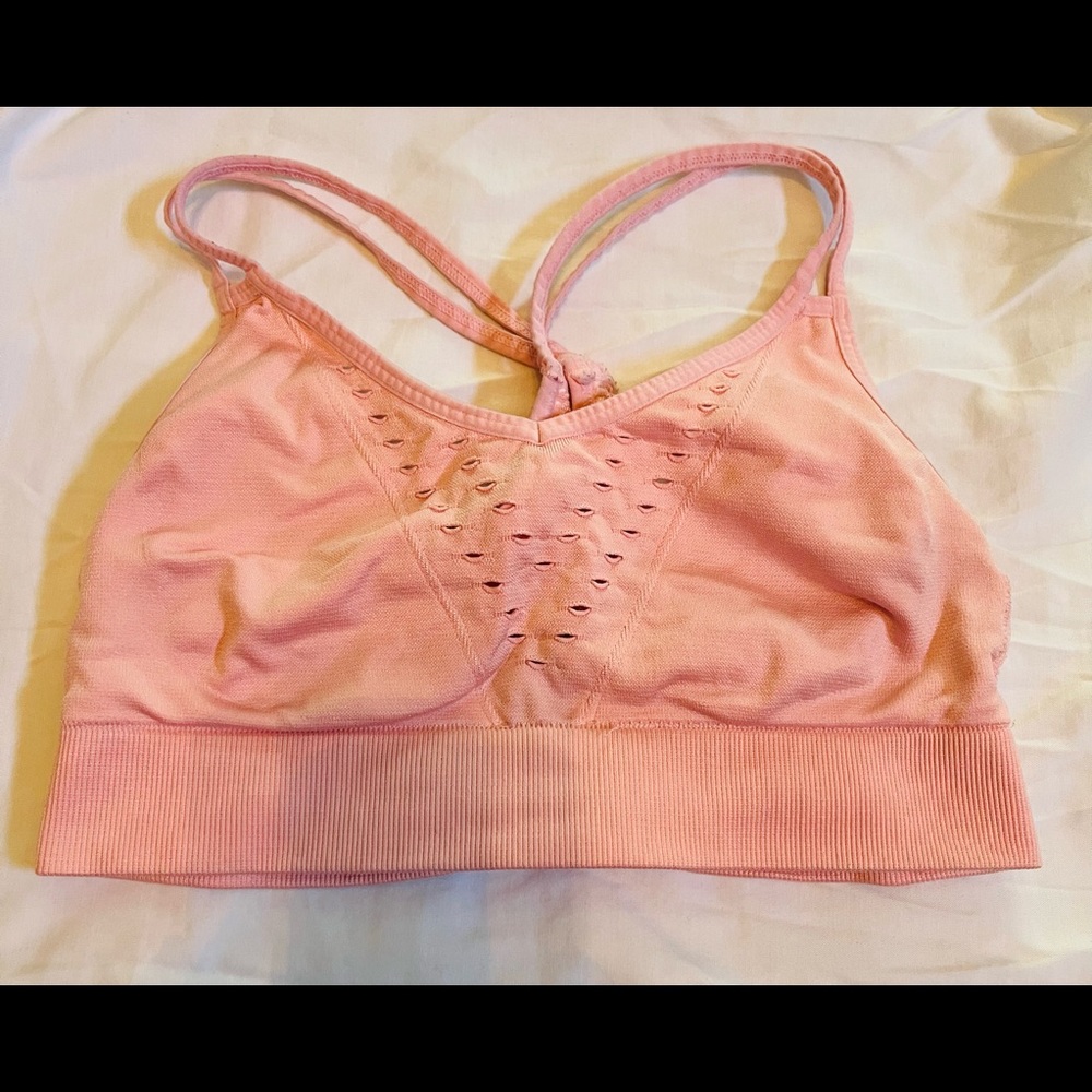 Pink sports bra
